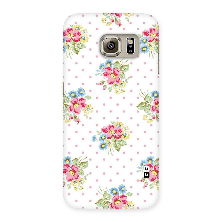 Painted Polka Floral Back Case for Samsung Galaxy S6 Edge