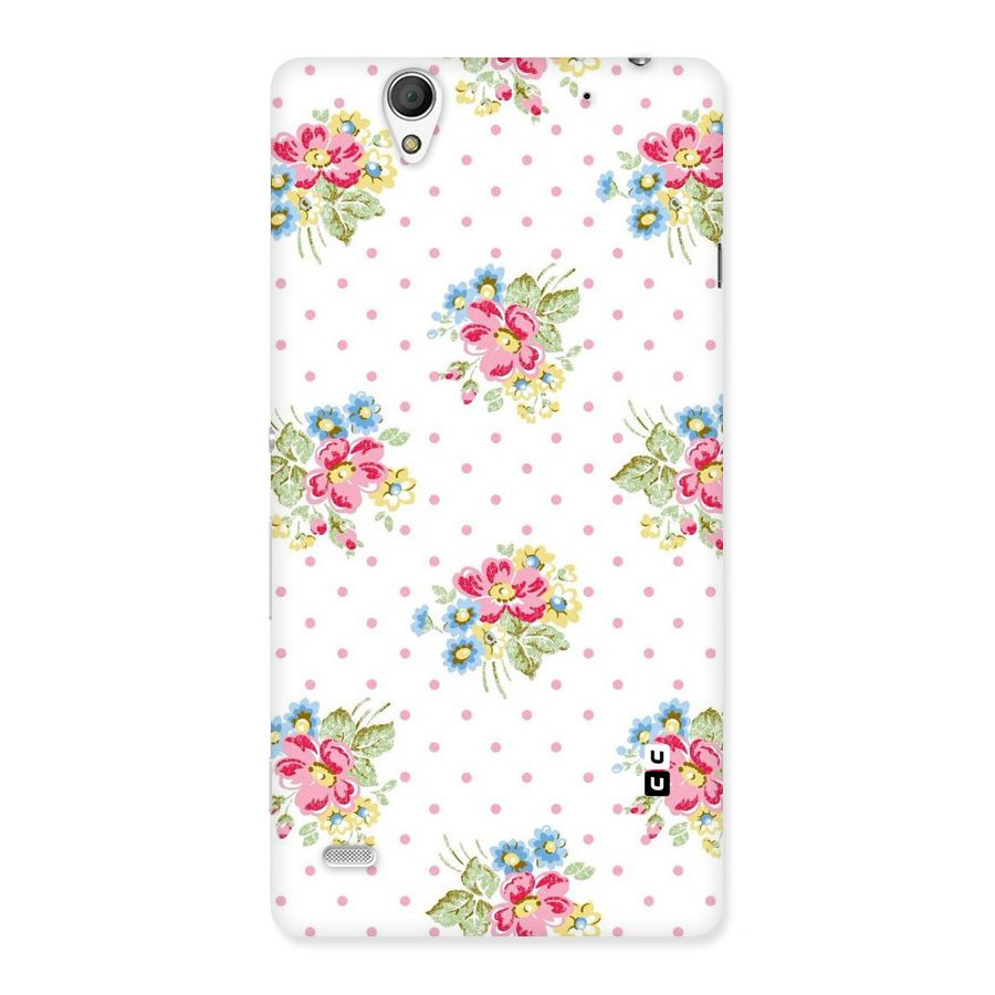 Painted Polka Floral Back Case for Sony Xperia C4