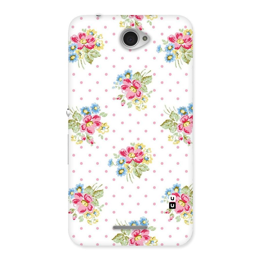 Painted Polka Floral Back Case for Sony Xperia E4