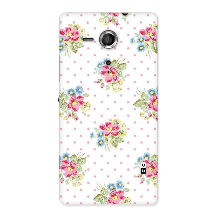 Painted Polka Floral Back Case for Sony Xperia SP