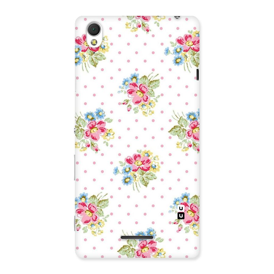 Painted Polka Floral Back Case for Sony Xperia T3