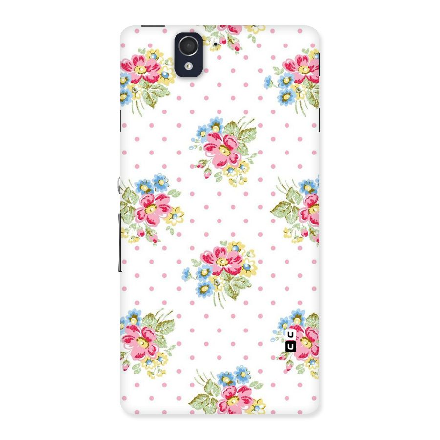 Painted Polka Floral Back Case for Sony Xperia Z