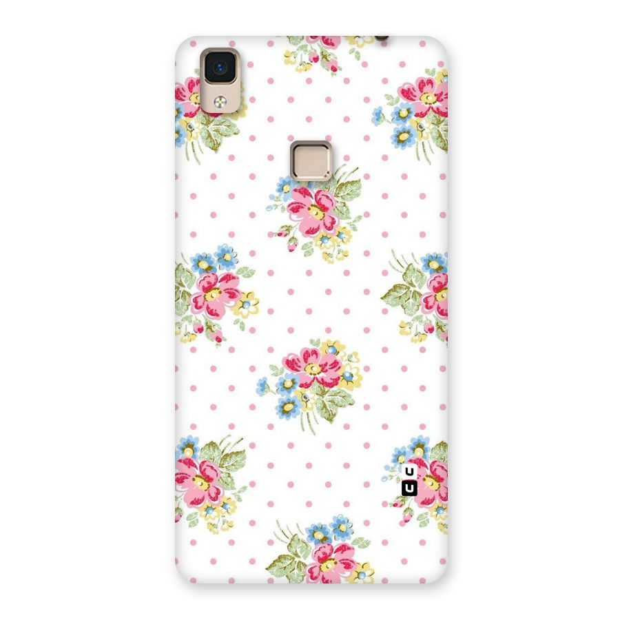 Painted Polka Floral Back Case for V3 Max