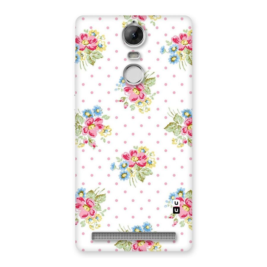 Painted Polka Floral Back Case for Vibe K5 Note