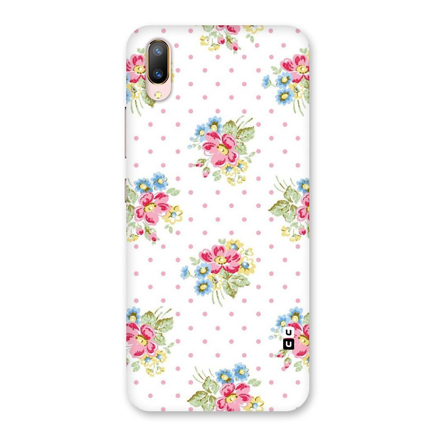 Painted Polka Floral Back Case for Vivo V11 Pro