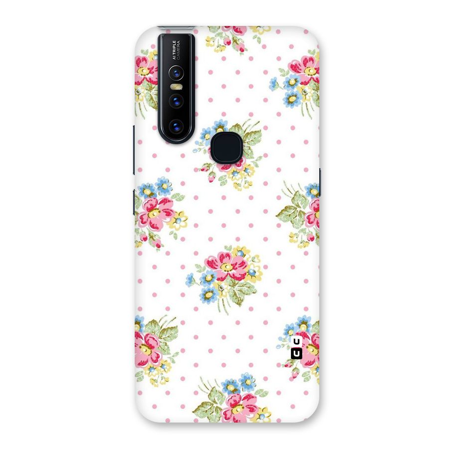 Painted Polka Floral Back Case for Vivo V15