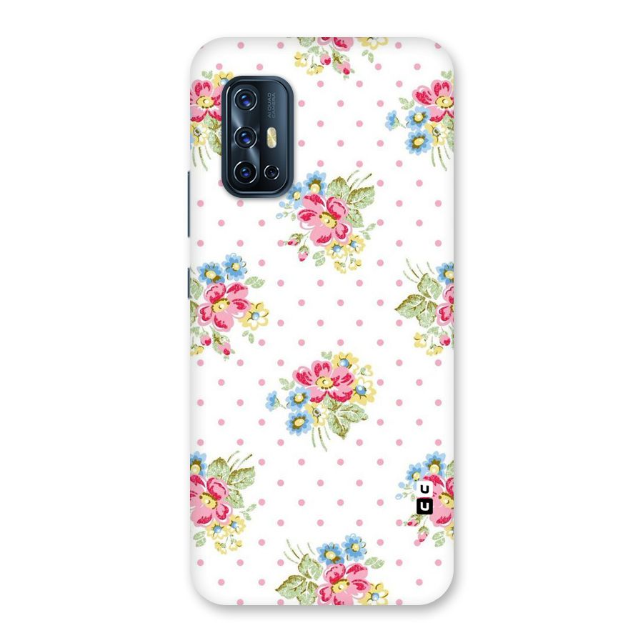 Painted Polka Floral Back Case for Vivo V17