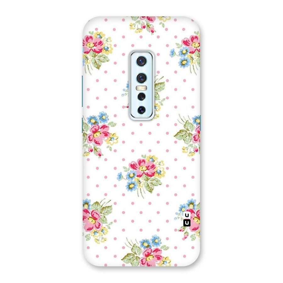 Painted Polka Floral Back Case for Vivo V17 Pro