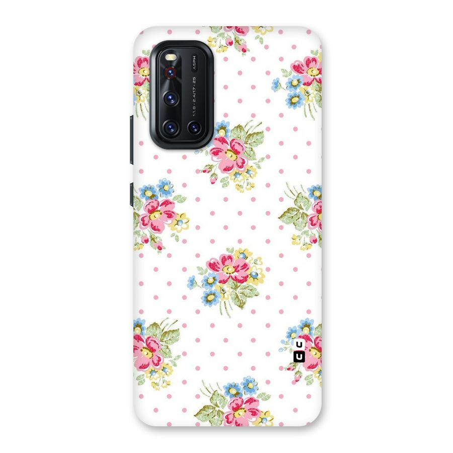 Painted Polka Floral Back Case for Vivo V19