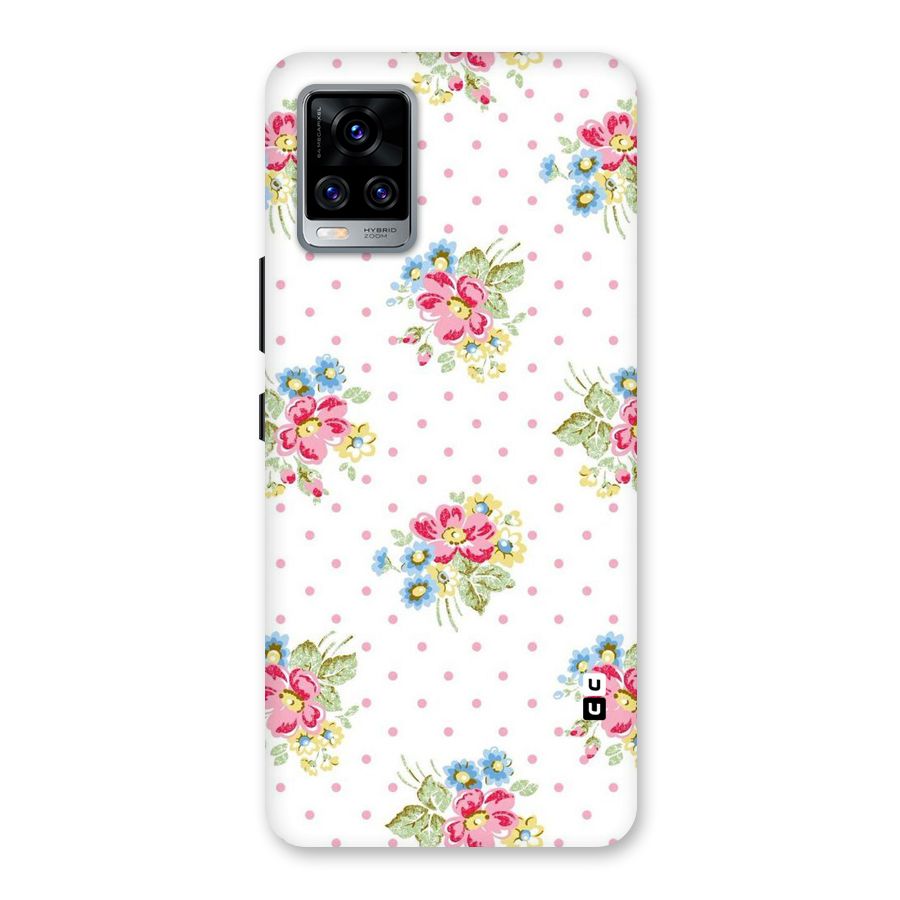 Painted Polka Floral Back Case for Vivo V20 Pro