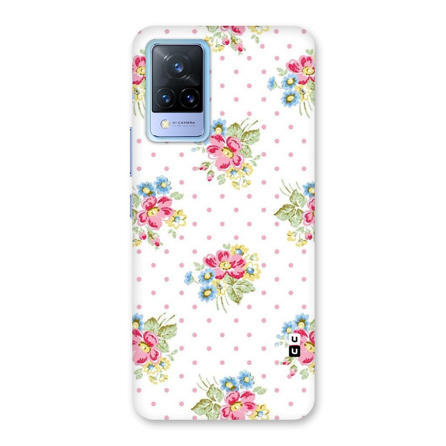 Painted Polka Floral Back Case for Vivo V21 5G