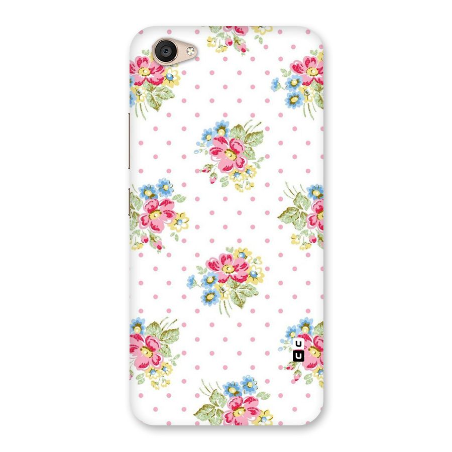 Painted Polka Floral Back Case for Vivo V5 Plus
