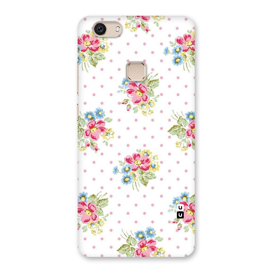 Painted Polka Floral Back Case for Vivo V7