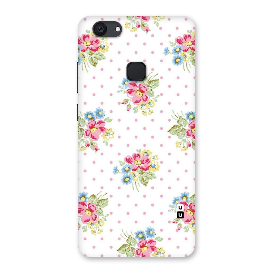 Painted Polka Floral Back Case for Vivo V7 Plus