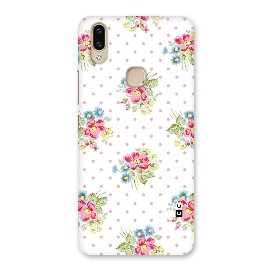 Painted Polka Floral Back Case for Vivo V9 Youth