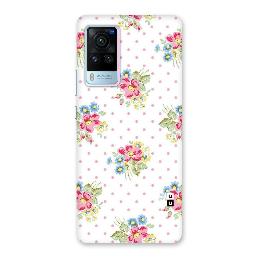 Painted Polka Floral Back Case for Vivo X60 Pro