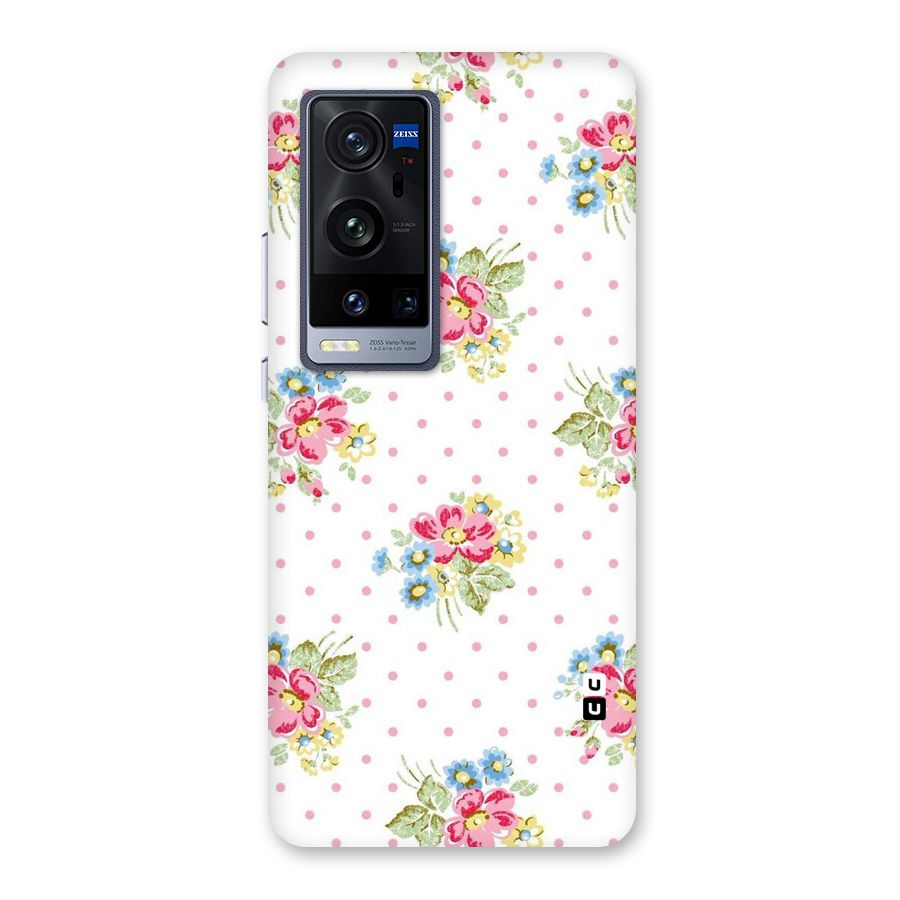 Painted Polka Floral Back Case for Vivo X60 Pro Plus