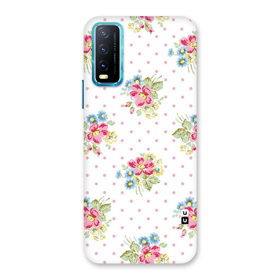 Painted Polka Floral Back Case for Vivo Y20A