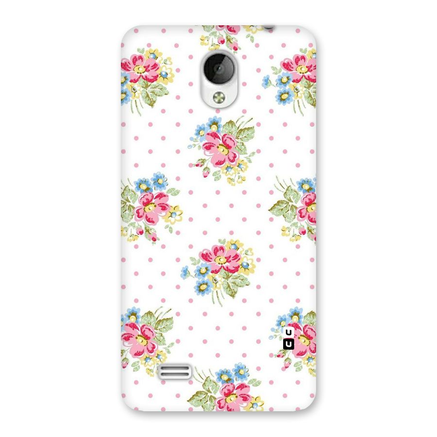 Painted Polka Floral Back Case for Vivo Y21