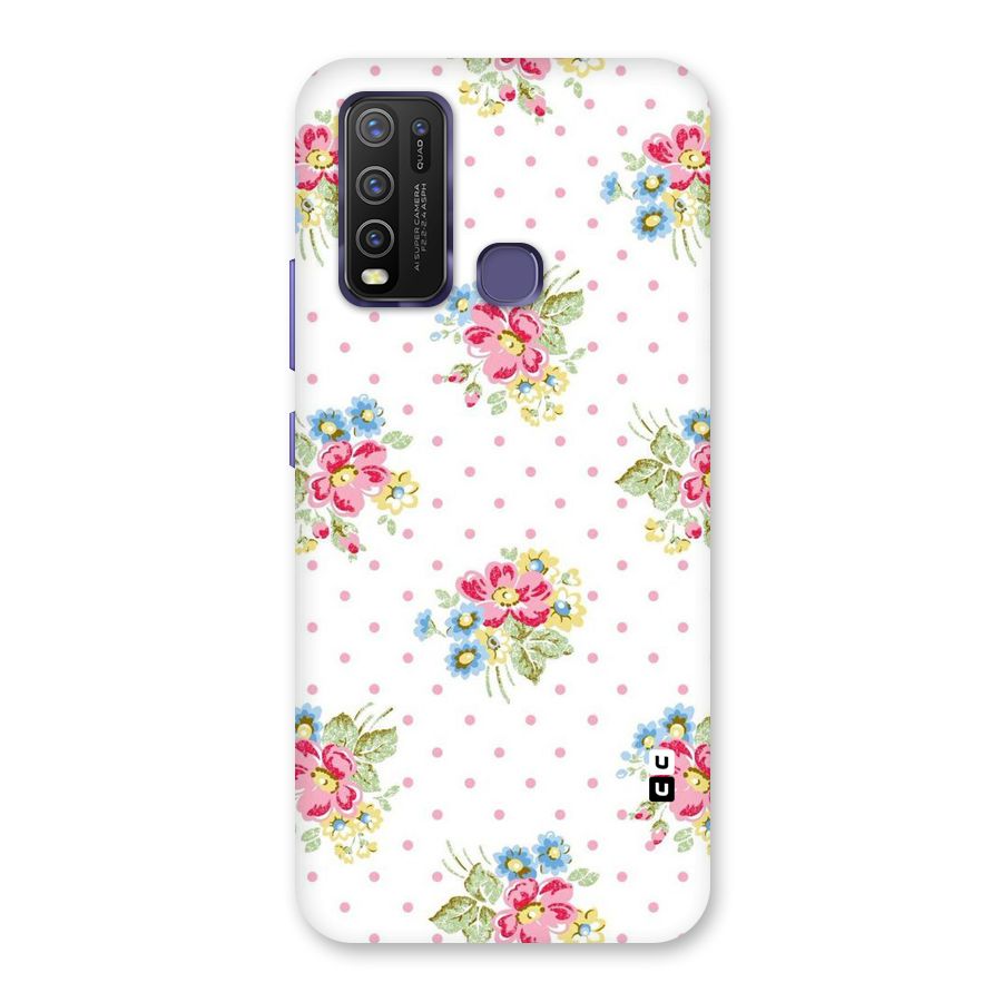 Painted Polka Floral Back Case for Vivo Y30