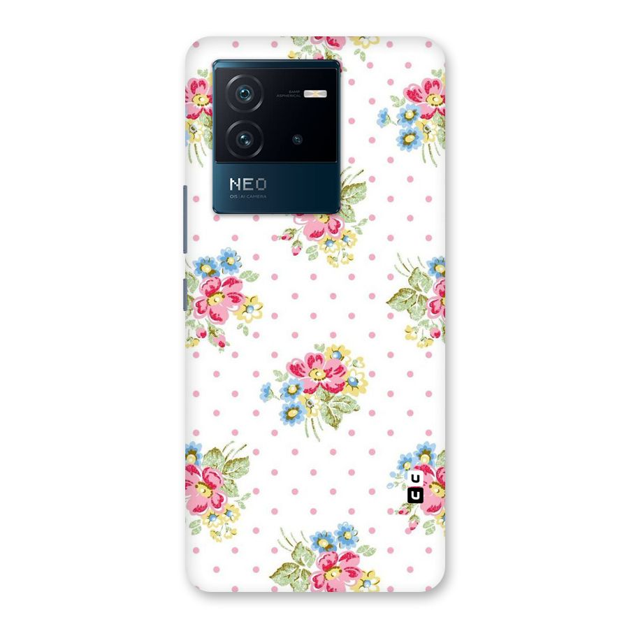Painted Polka Floral Back Case for Vivo iQOO Neo 6 5G