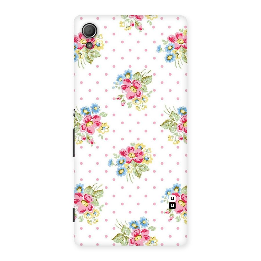 Painted Polka Floral Back Case for Xperia Z3 Plus