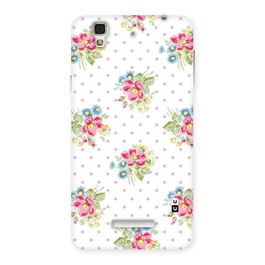 Painted Polka Floral Back Case for Yu Yureka