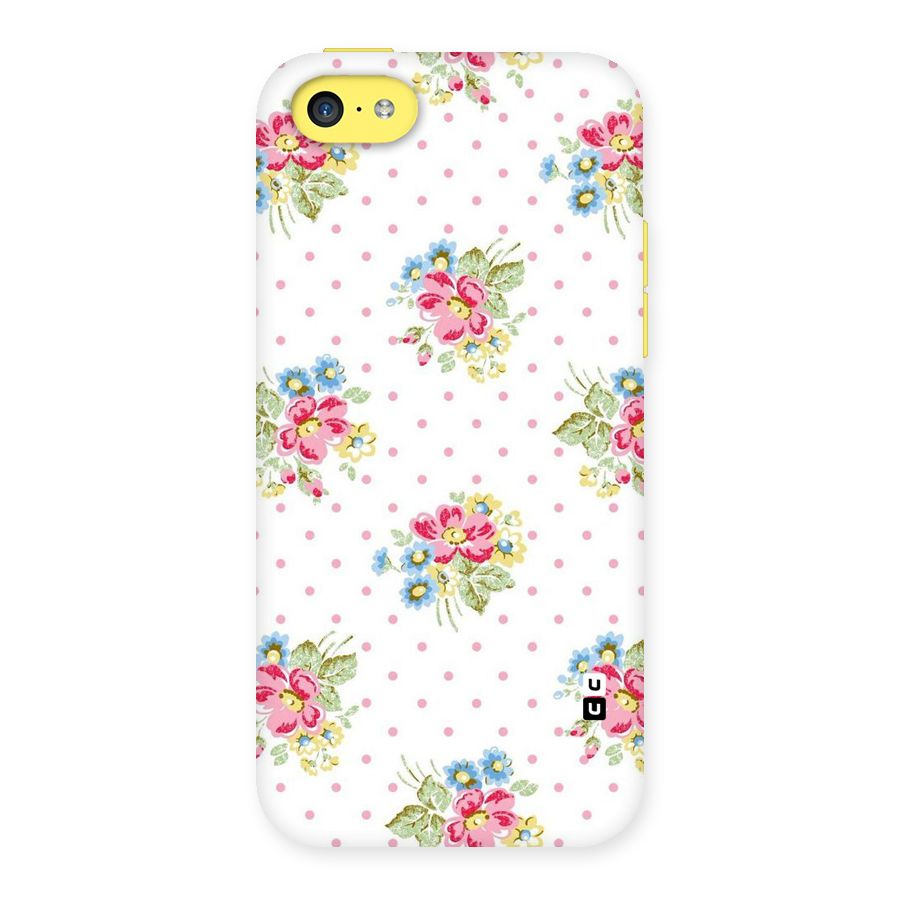 Painted Polka Floral Back Case for iPhone 5C