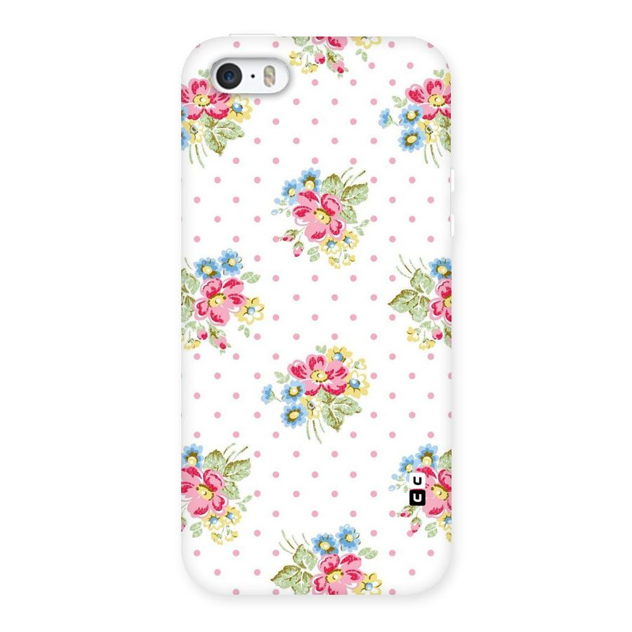 Painted Polka Floral Back Case for iPhone 5 5S