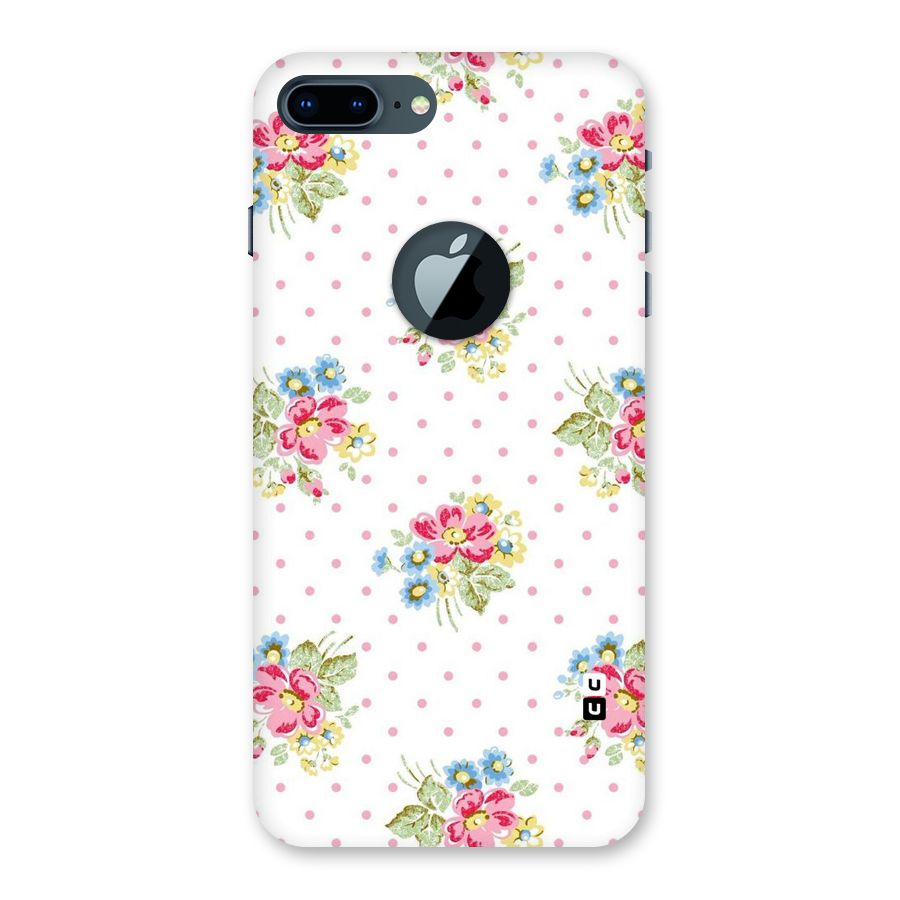 Painted Polka Floral Back Case for iPhone 7 Plus Logo Cut