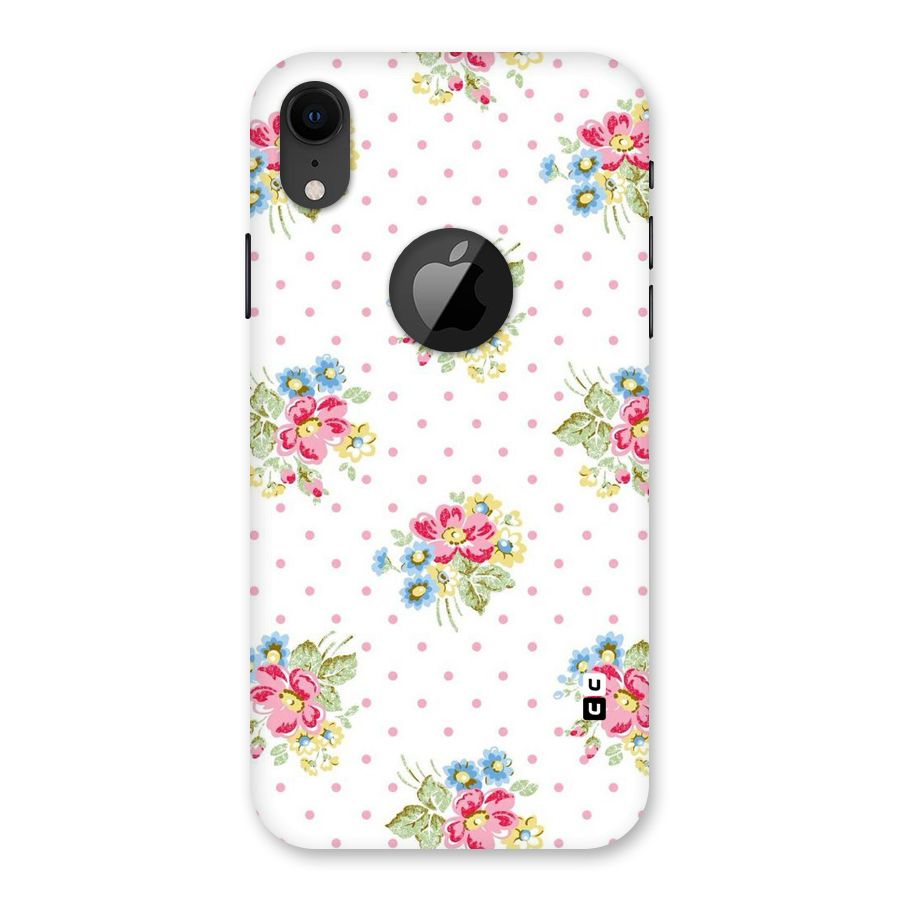 Painted Polka Floral Back Case for iPhone XR Logo Cut