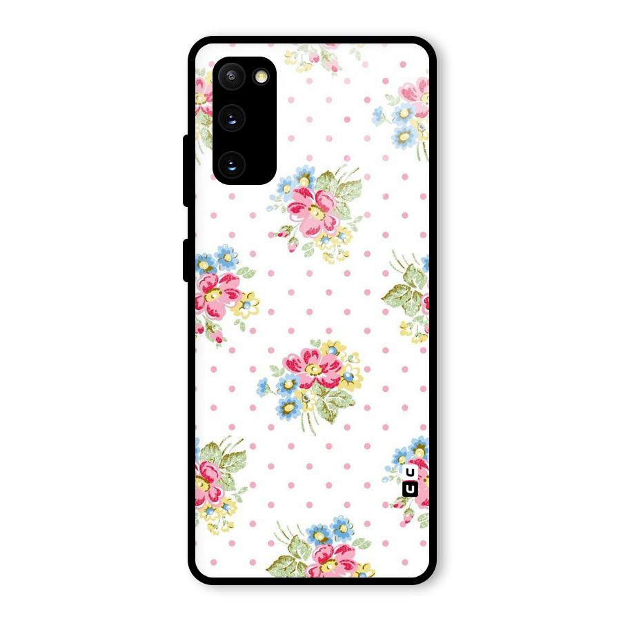 Painted Polka Floral Glass Back Case for Galaxy S20 FE