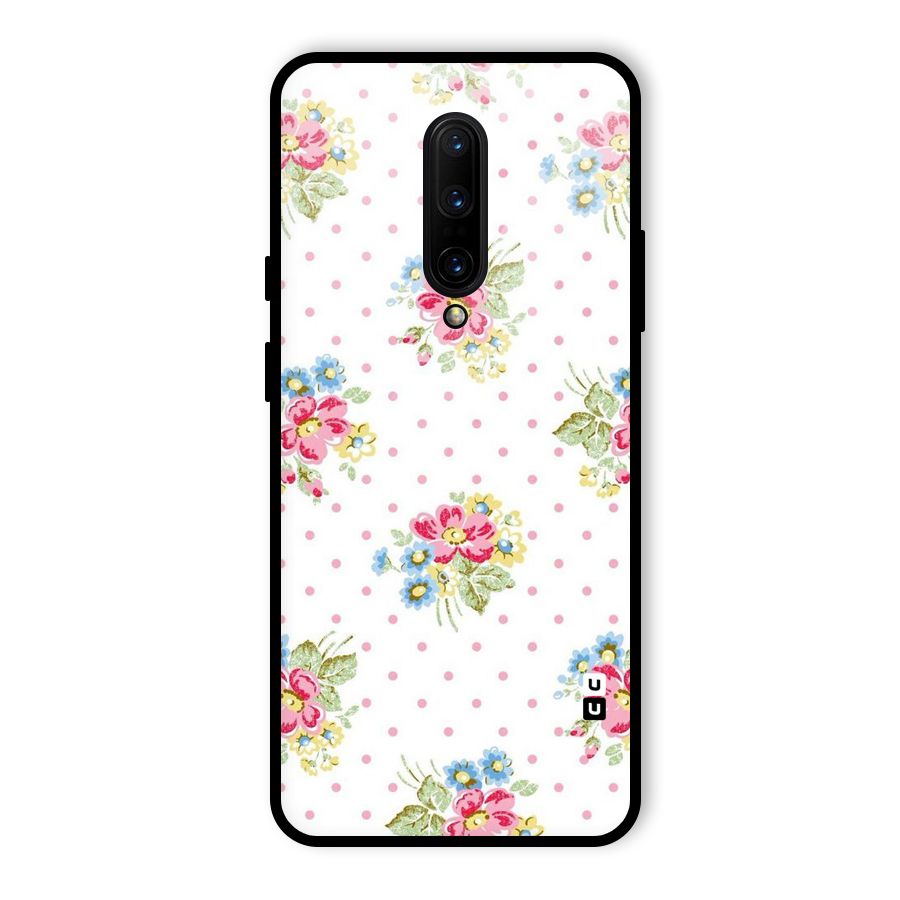 Painted Polka Floral Glass Back Case for OnePlus 7 Pro