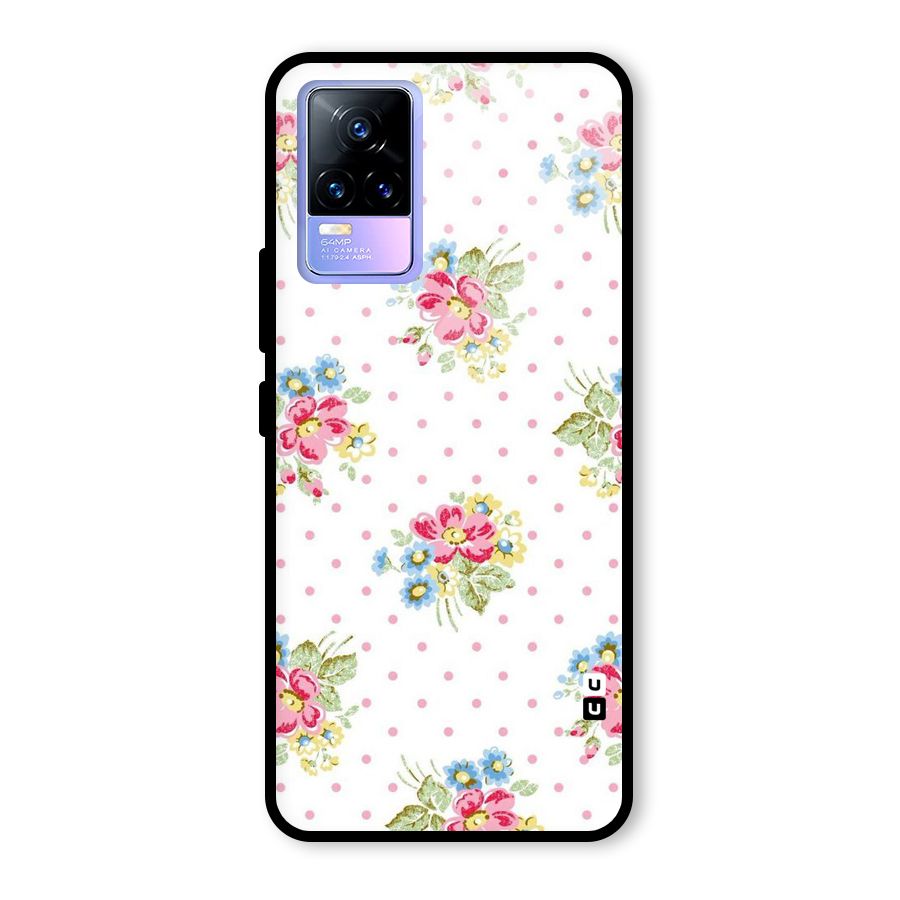 Painted Polka Floral Glass Back Case for Vivo Y73