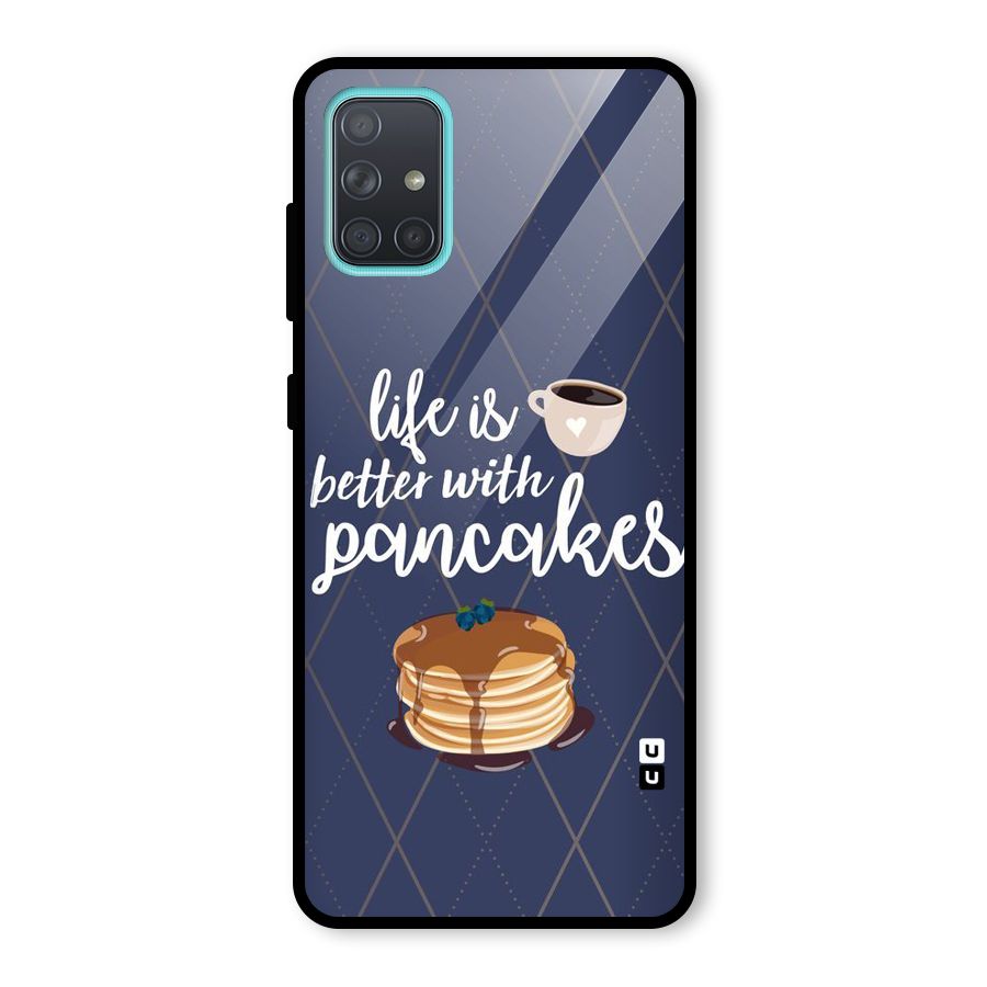 Pancake Life Glass Back Case for Galaxy A71