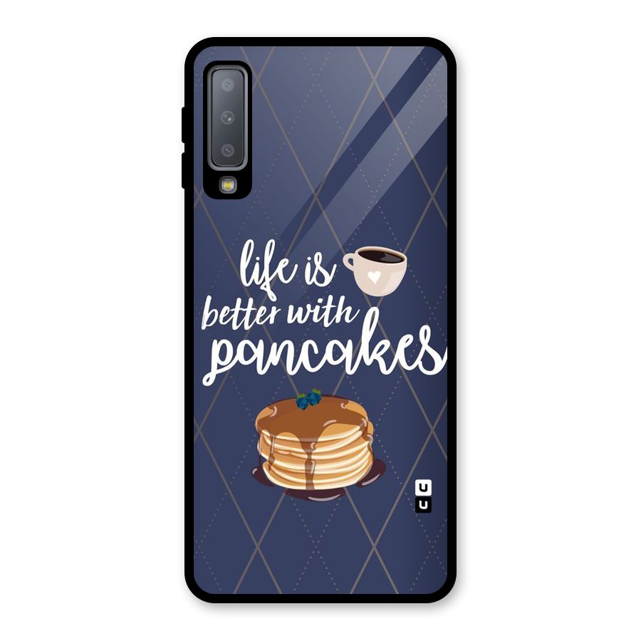 Pancake Life Glass Back Case for Galaxy A7 (2018)