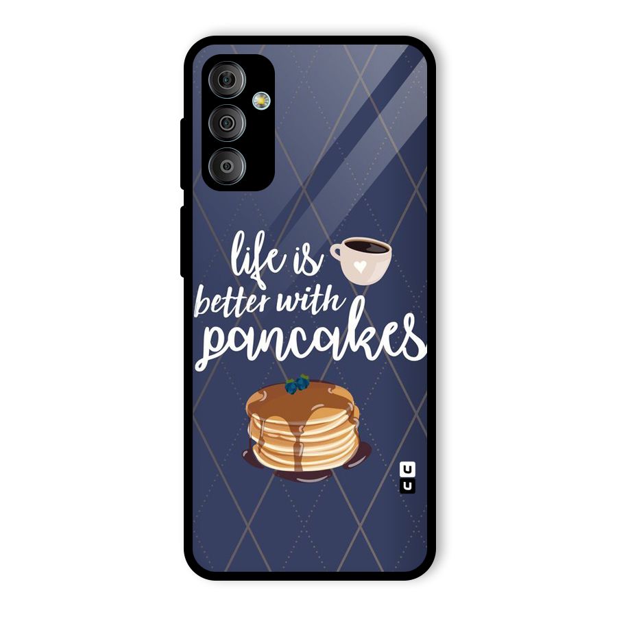 Pancake Life Glass Back Case for Galaxy F23