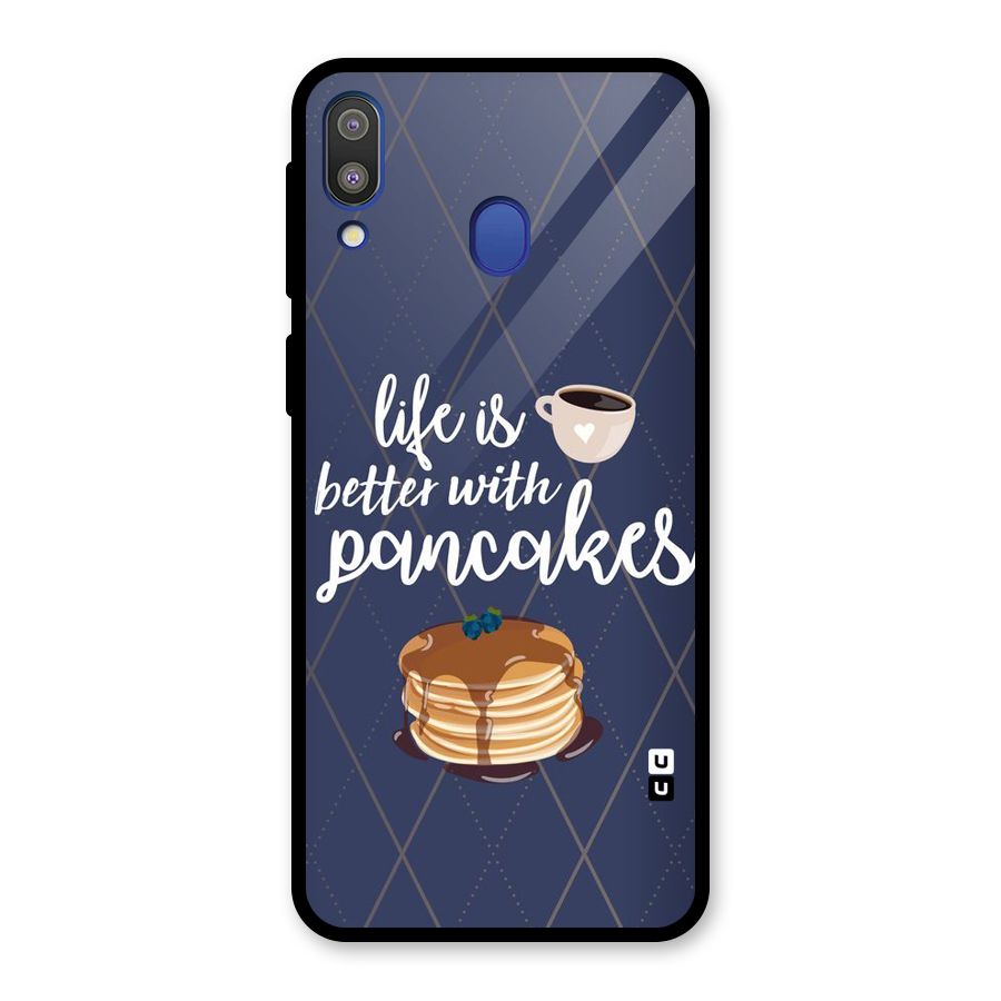 Pancake Life Glass Back Case for Galaxy M20