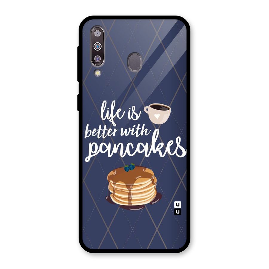 Pancake Life Glass Back Case for Galaxy M30