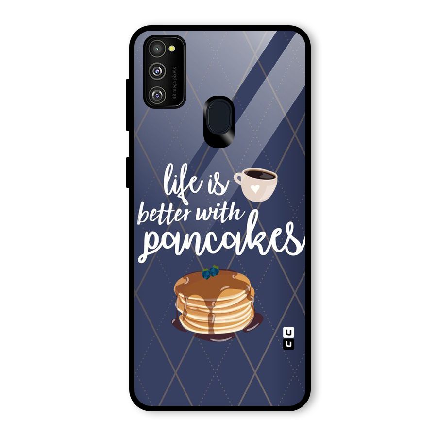 Pancake Life Glass Back Case for Galaxy M30s