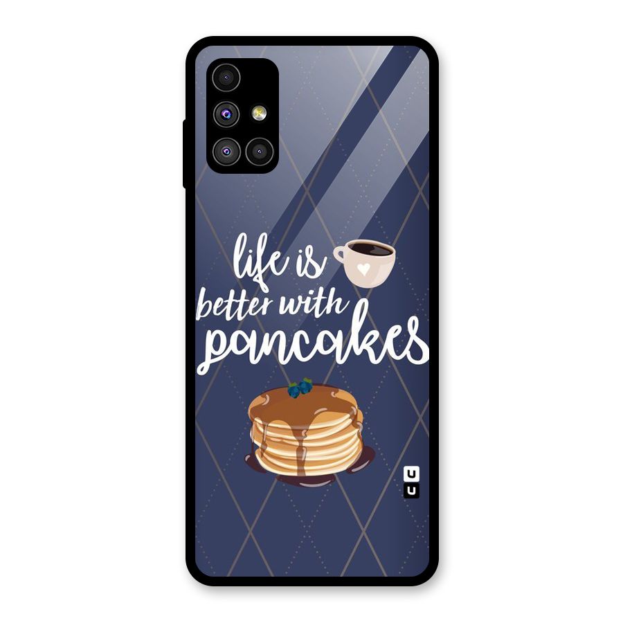 Pancake Life Glass Back Case for Galaxy M51