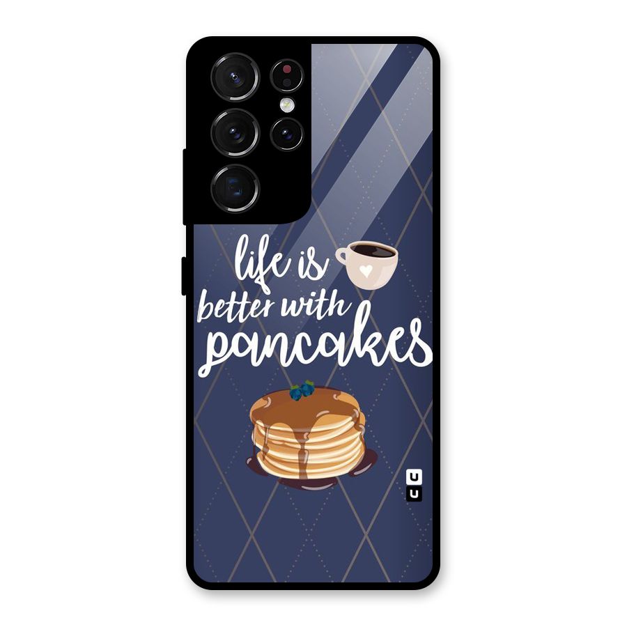 Pancake Life Glass Back Case for Galaxy S21 Ultra 5G