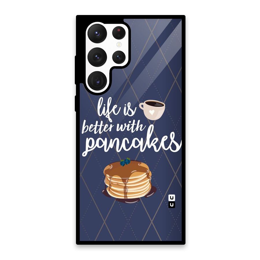 Pancake Life Glass Back Case for Galaxy S22 Ultra 5G