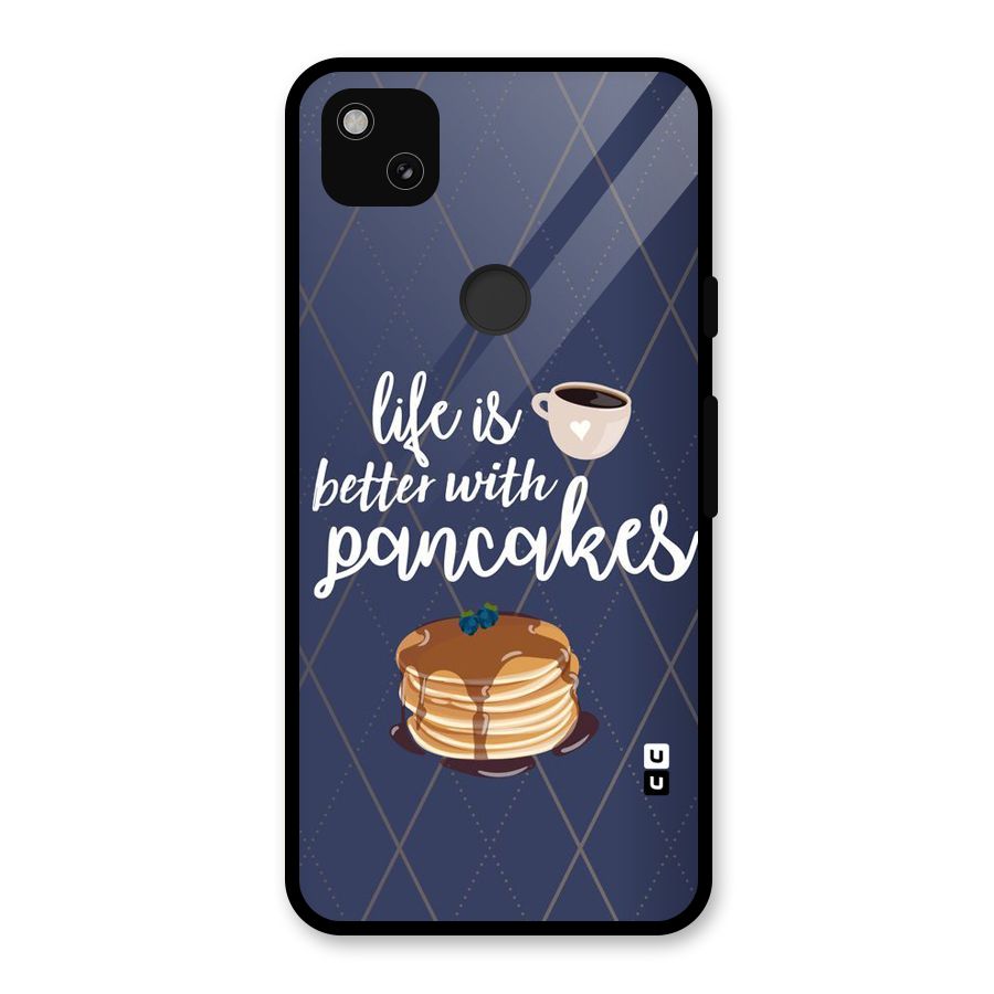 Pancake Life Glass Back Case for Google Pixel 4a
