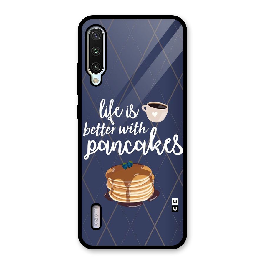 Pancake Life Glass Back Case for Mi A3
