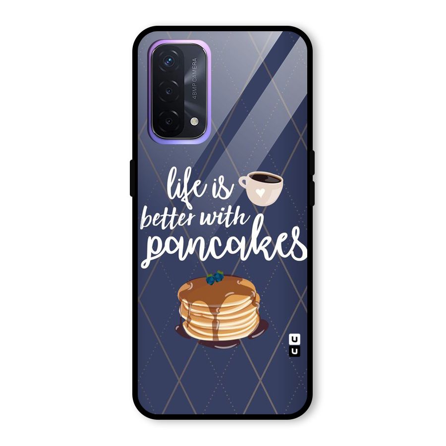 Pancake Life Glass Back Case for Oppo A74 5G