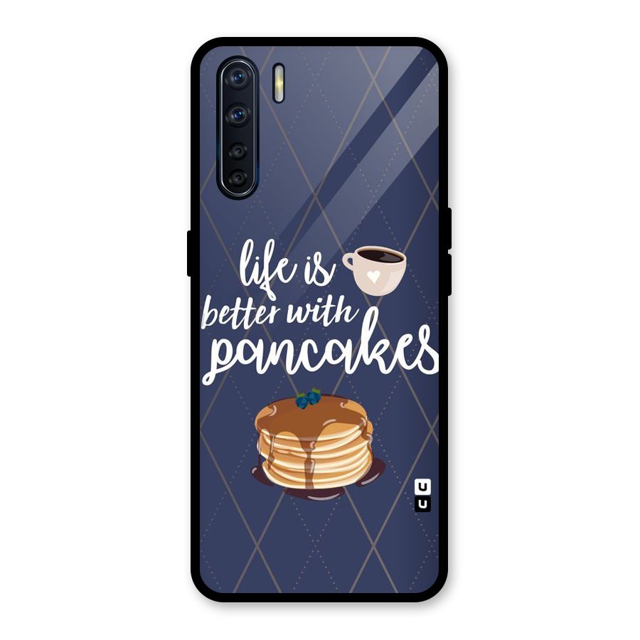 Pancake Life Glass Back Case for Oppo F15