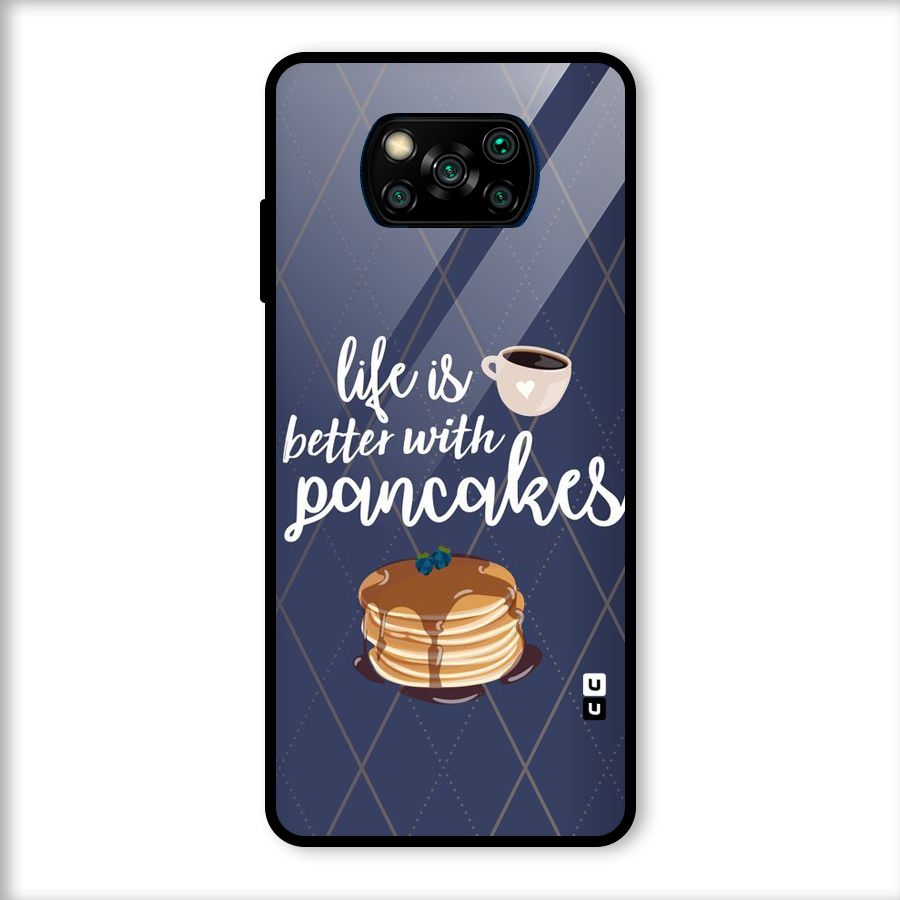 Pancake Life Glass Back Case for Poco X3