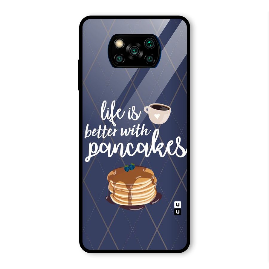 Pancake Life Glass Back Case for Poco X3 Pro