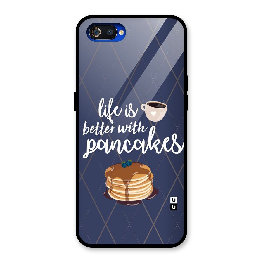 Pancake Life Glass Back Case for Realme C2
